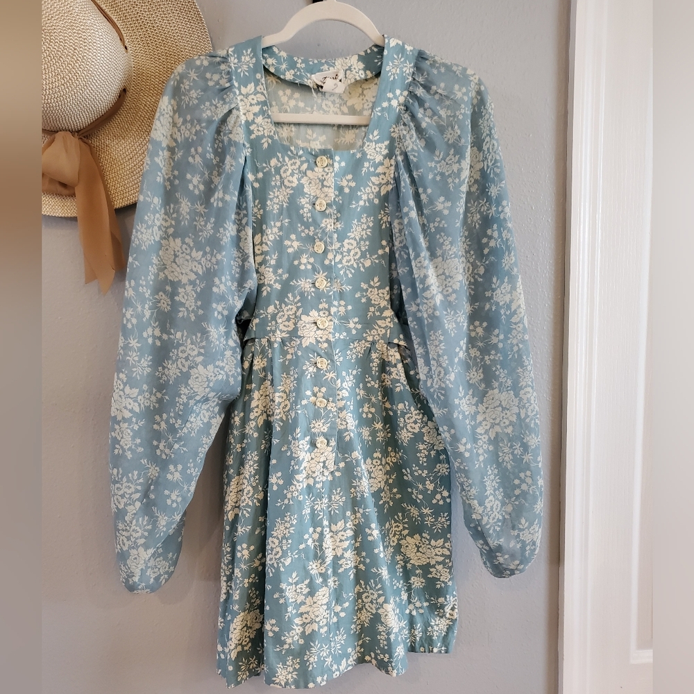 Vintage 1970s Terri Petites floral mini dress, size 9